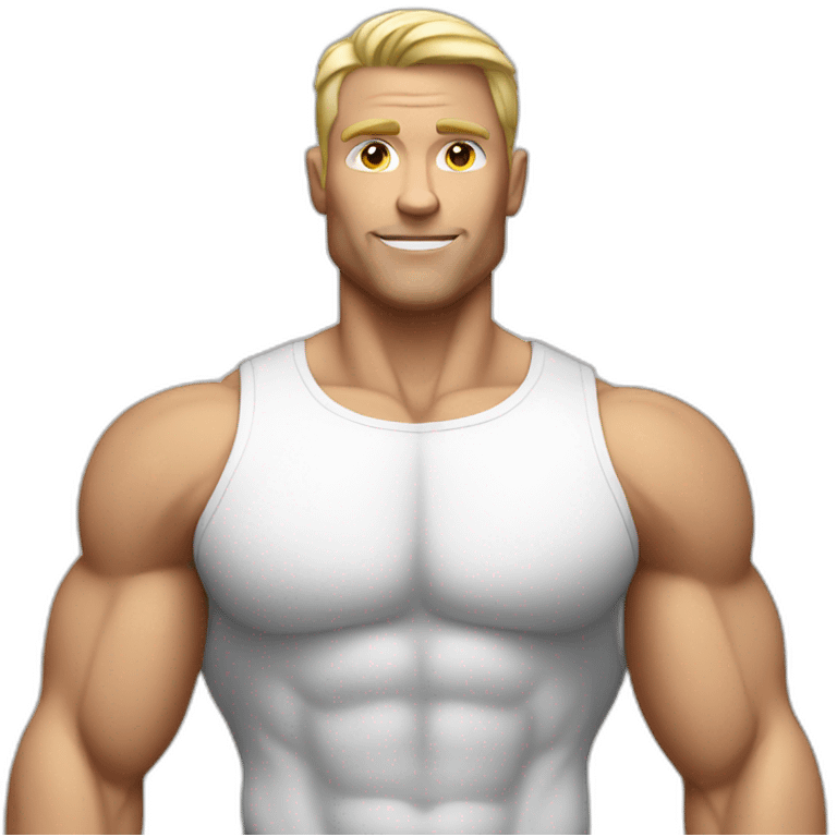 White Muscular man body emoji