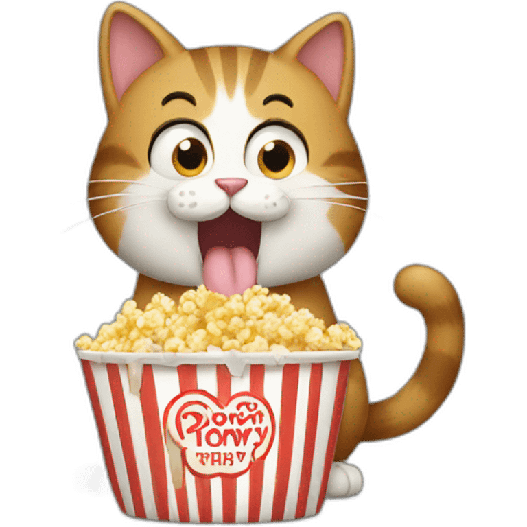 cat eating a popcorn emoji