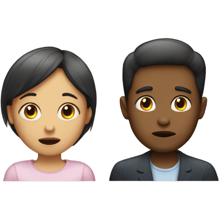 Girl and boy ate too much emoji