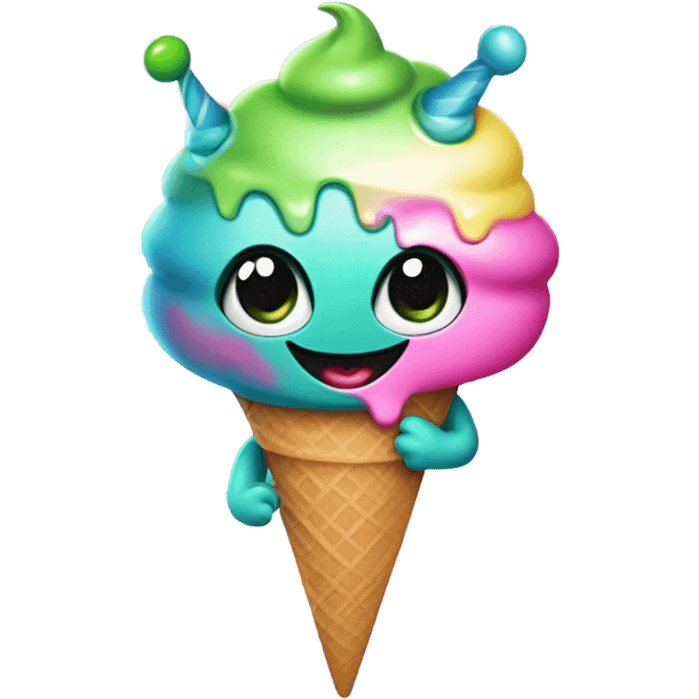 Alíen with ice cream emoji