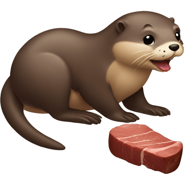 otter eating steak emoji