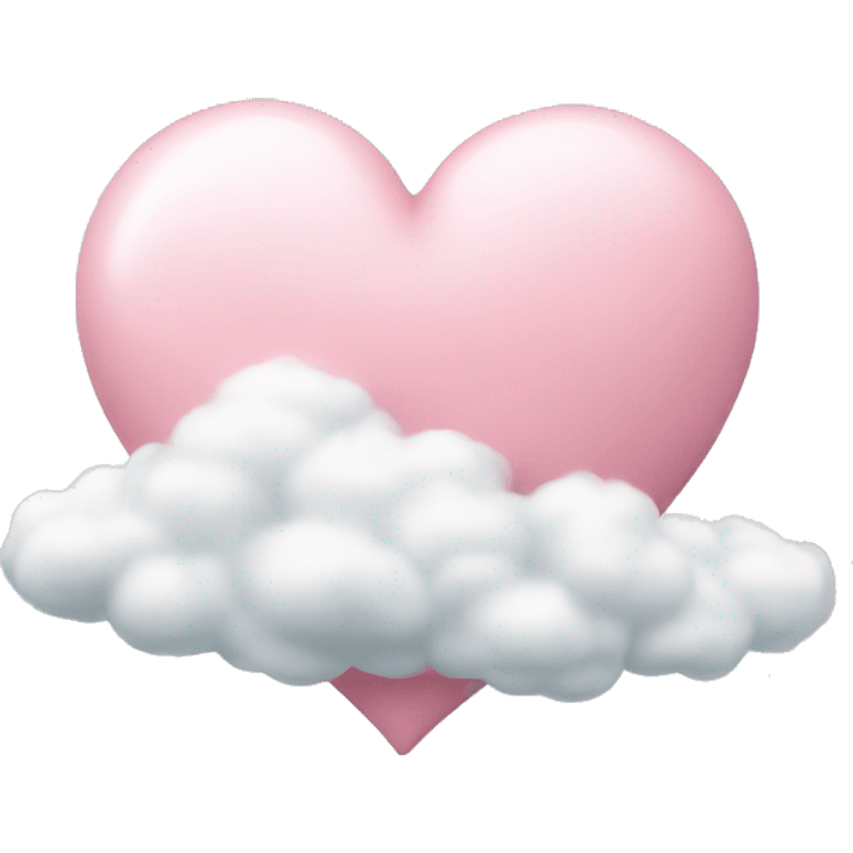 Pastel pink heart with a cloud emoji