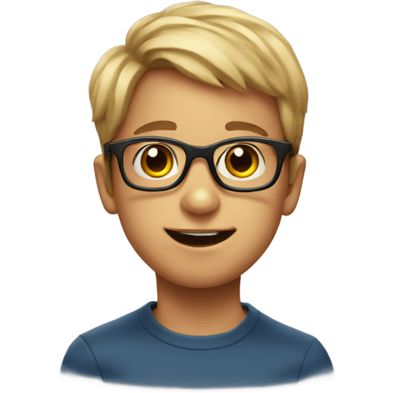 boy with glasses portrait emoji