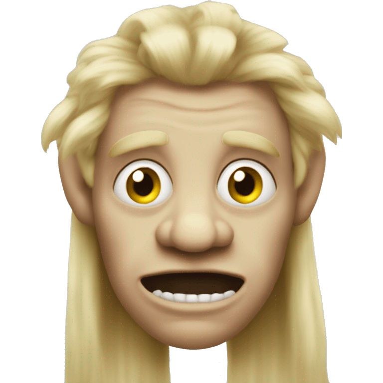 Ugly troll with long luscious blonde hair emoji