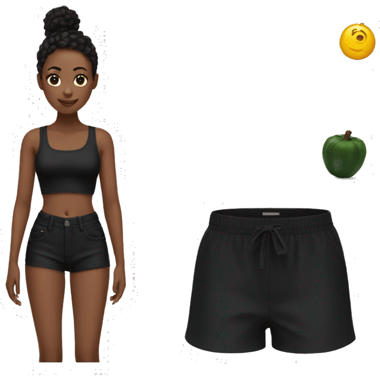 Black crop top And shorts emoji