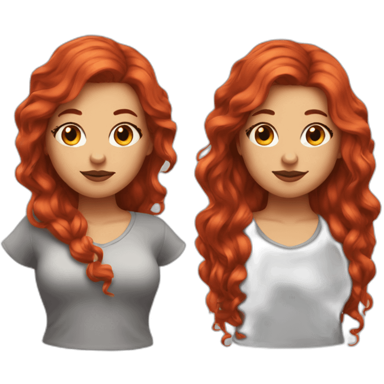 curvy girl with long red hair emoji