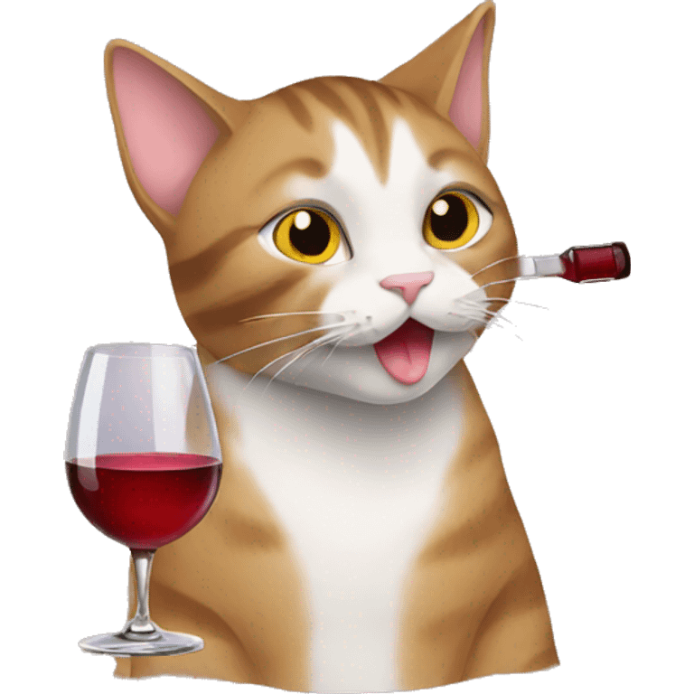 Cat drinking wine emoji