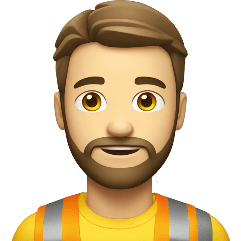 A braver man, with beard, white skin, with a construction hat yellow emoji