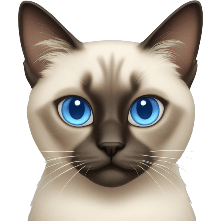 fluffy siamese cat with blue eyes  emoji