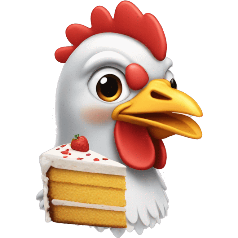 a chicken with a cake for a head medal emoji  emoji