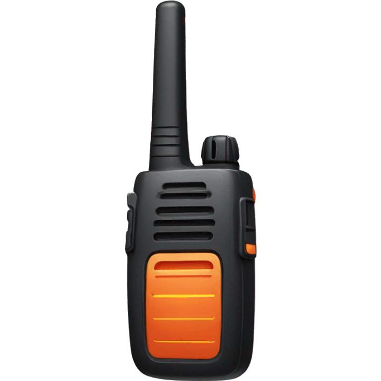 black walkie talkie with red-orange button on side emoji