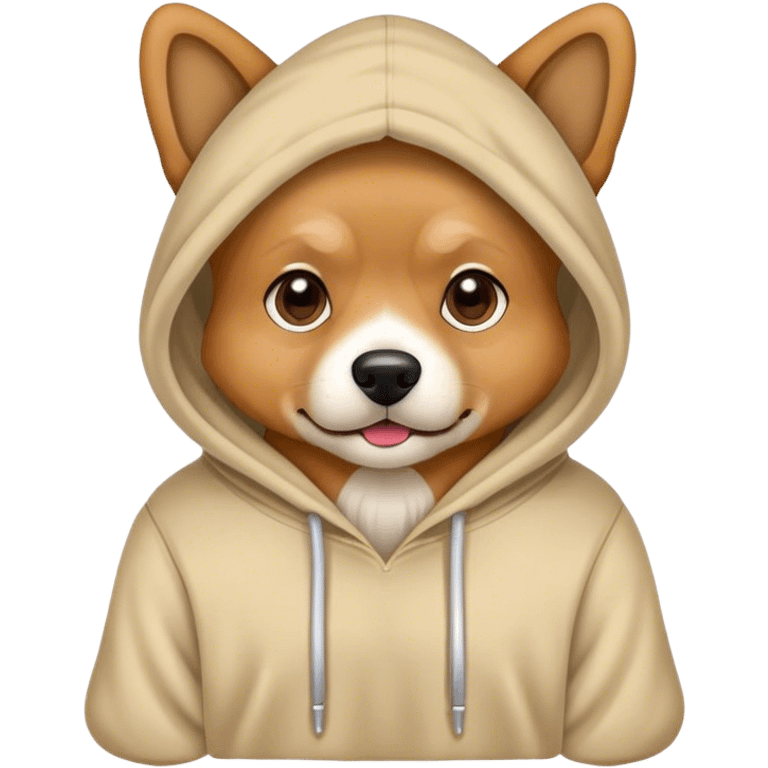 Dog wearing hoodie emoji