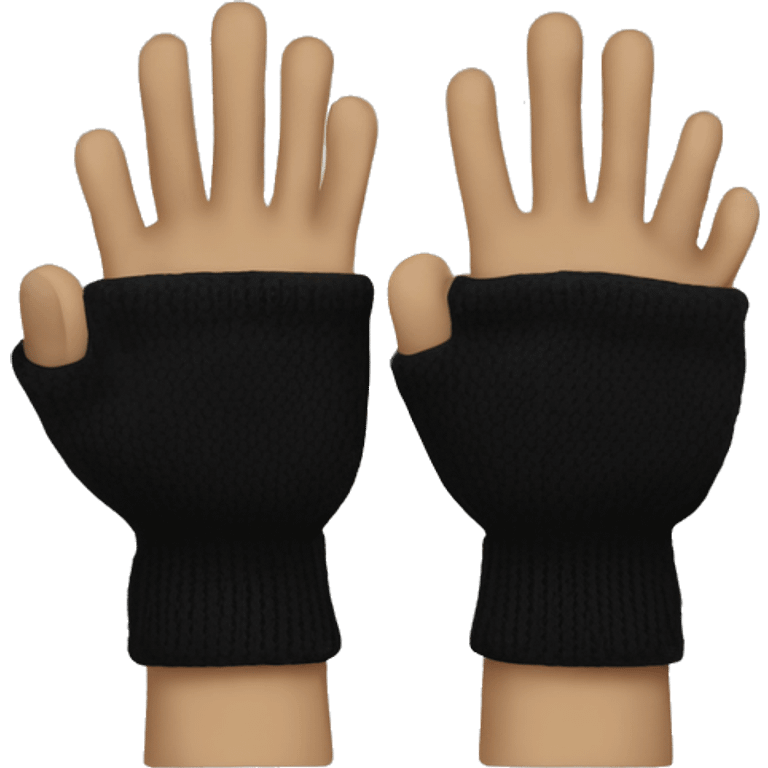 Black fingerless gloves emoji