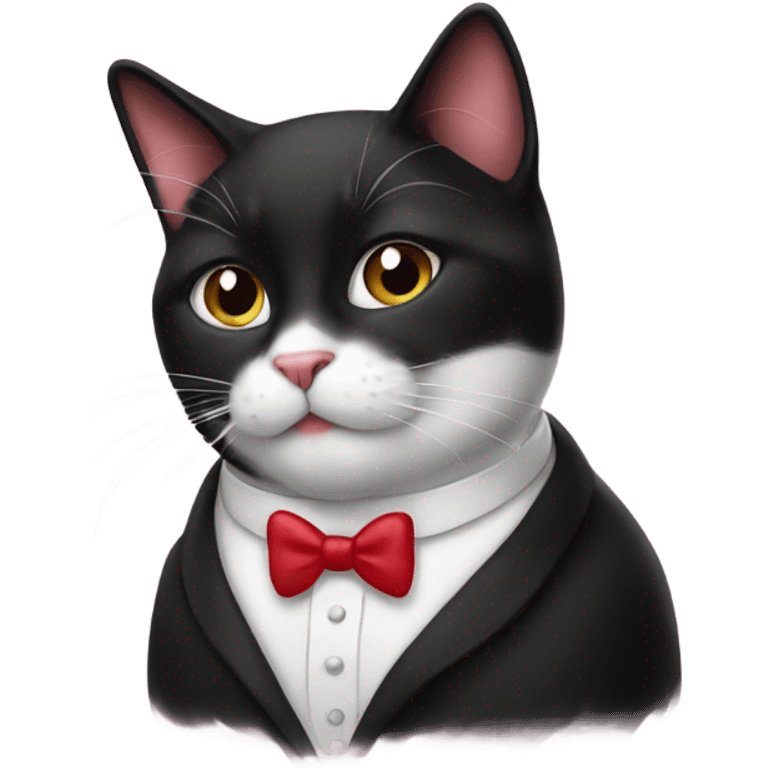 Tuxedo cat kissing emoji