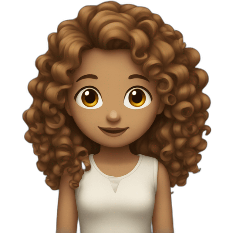 Girl with curly brown hear emoji