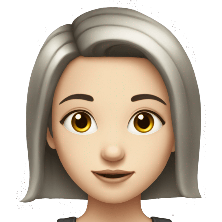 portrait of a girl with necklace dark hair and pale hait emoji