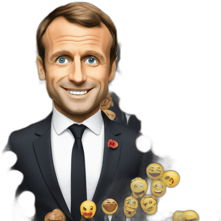 Emmanuel Macron qui mix en soirée emoji