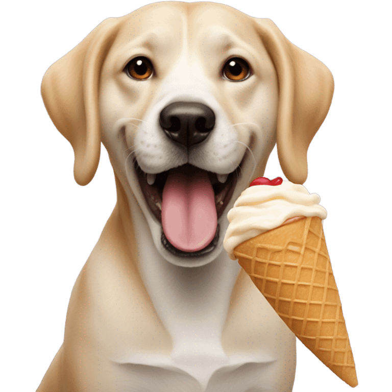 Dog with a ice cream cone  emoji