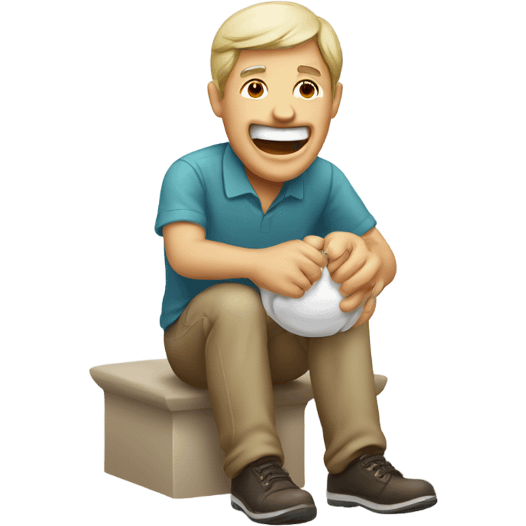 Man on knee giving dentures  emoji