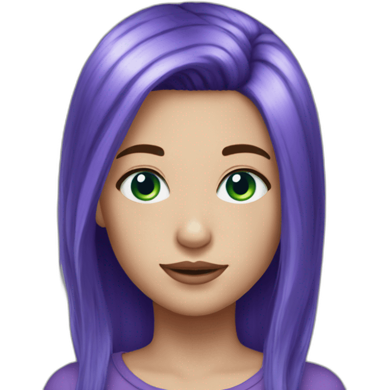 purple hair green skin blue eyes emoji