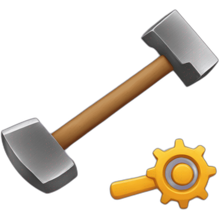 Hammer and gear emoji