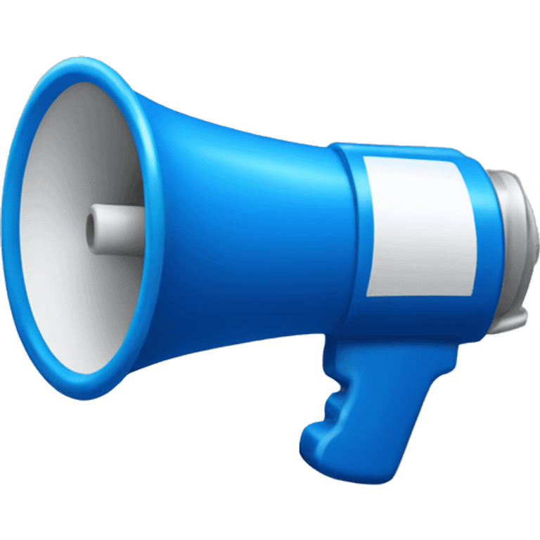 Flat blue megaphone emoji