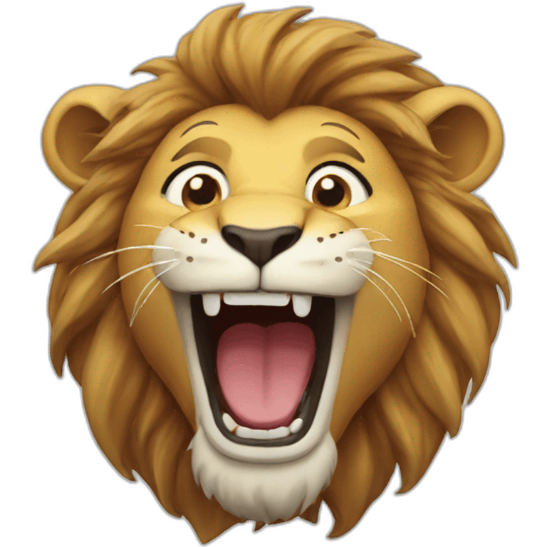 Lion laughing emoji