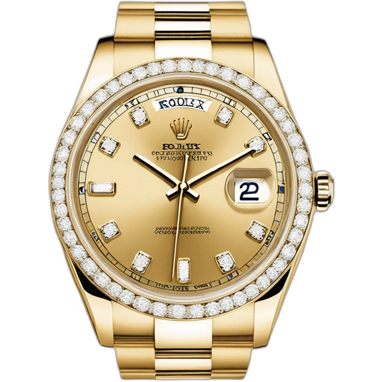 Rolex daydate gold with white dial an diamond indicis emoji