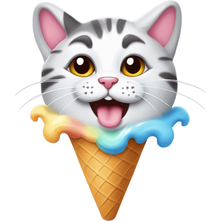 Ice cream kitty emoji