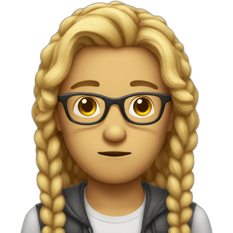 confused UX designer with glasses and tied hair emoji