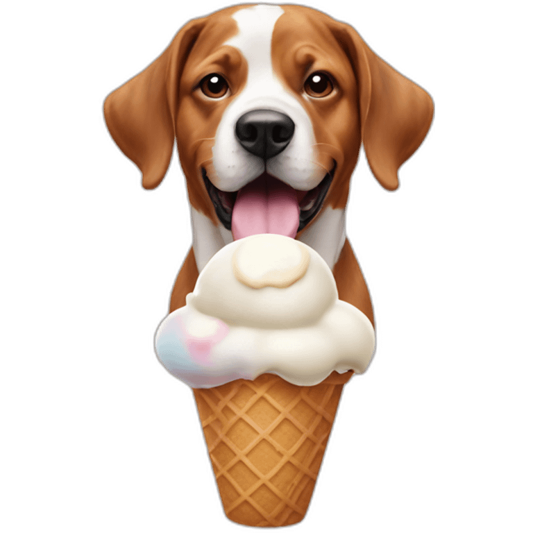 Ice cream on a dog emoji