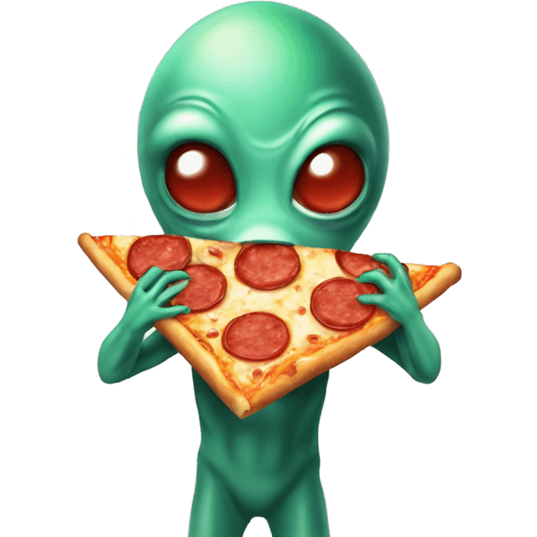 alien eating pizza emoji