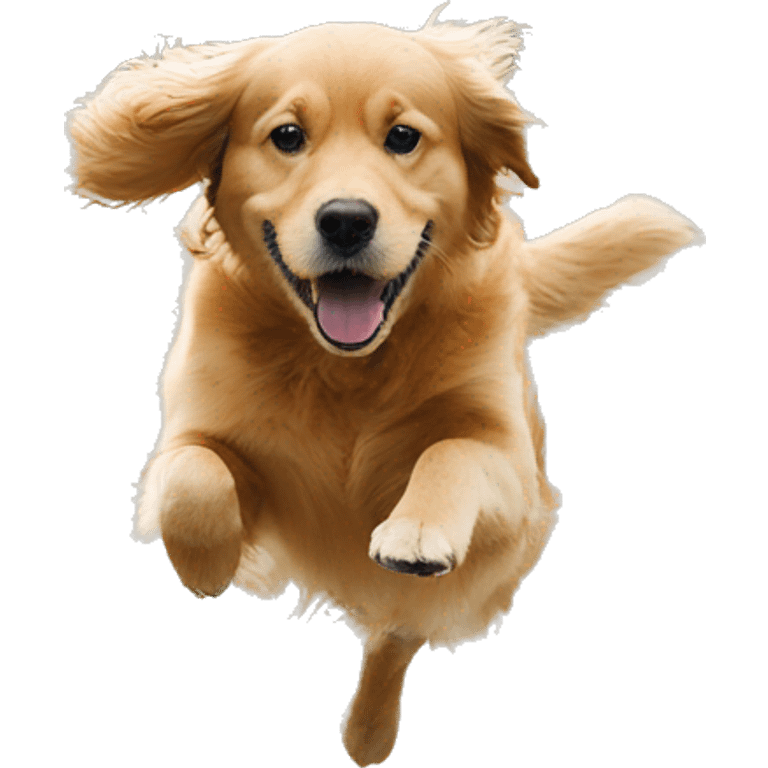 Golden retriever jumping emoji