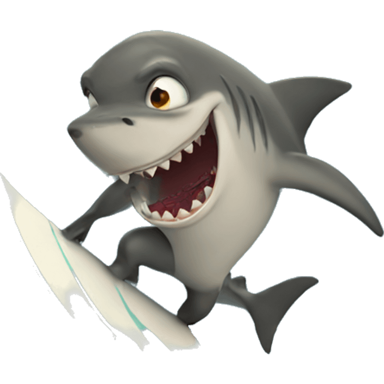 Moroccan shark surfing emoji