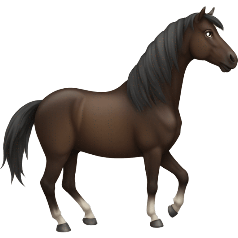 Dark brown horse with star  emoji