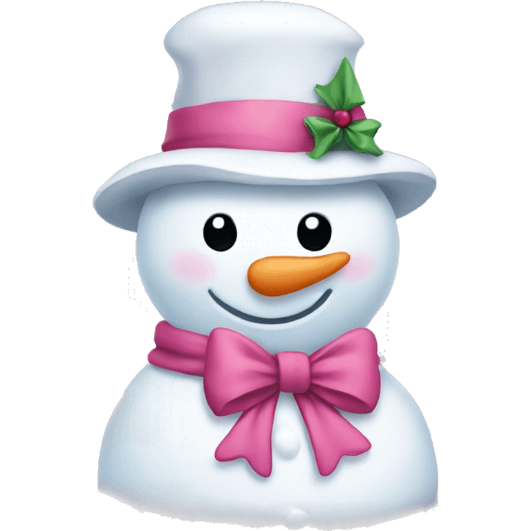 Girly snowman with a bow  emoji