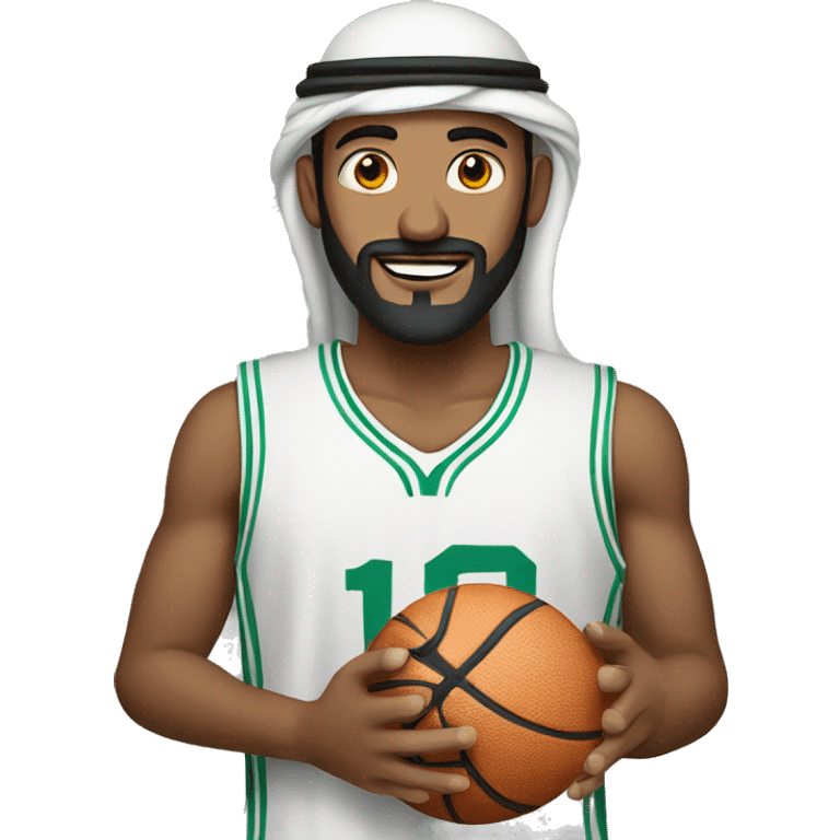 arab holding a black basketball emoji