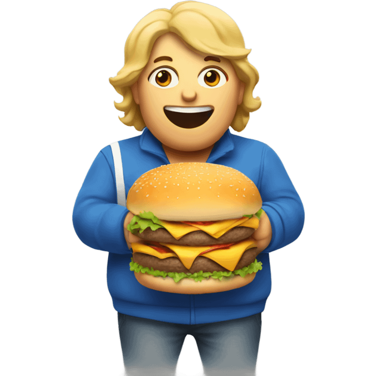 A big fat person eating a burger emoji