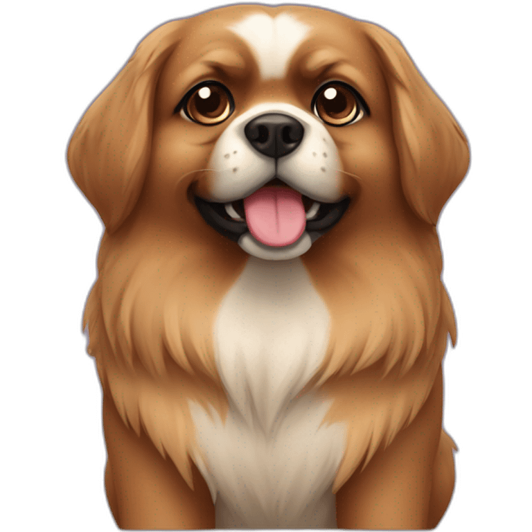 Brown pekinois dog emoji