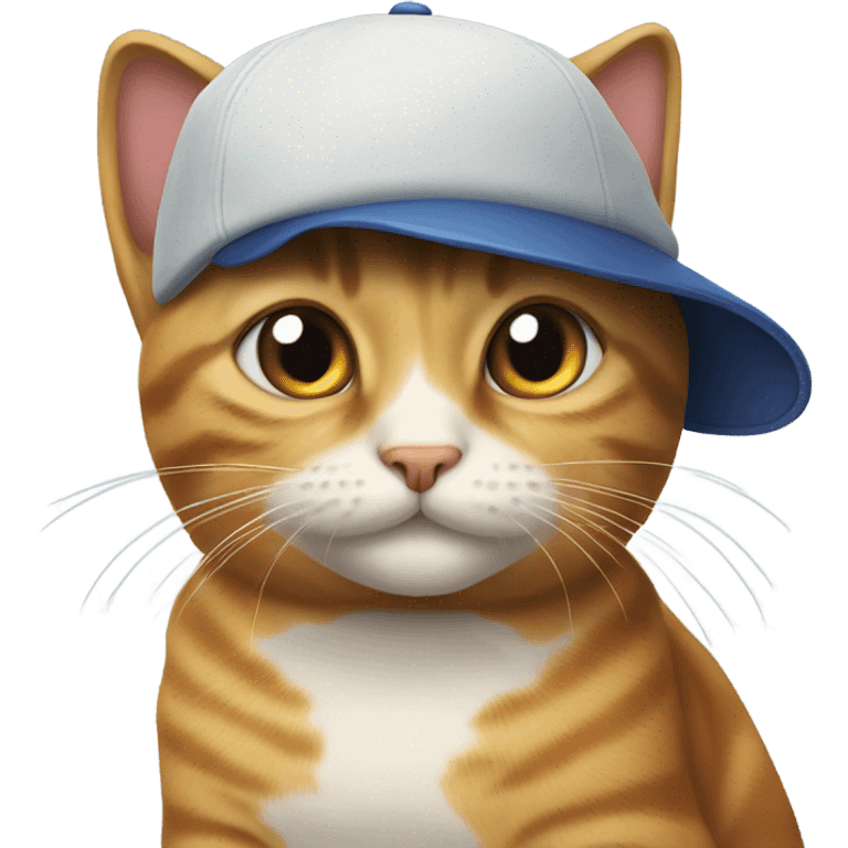 cat wearing a backwards cap emoji