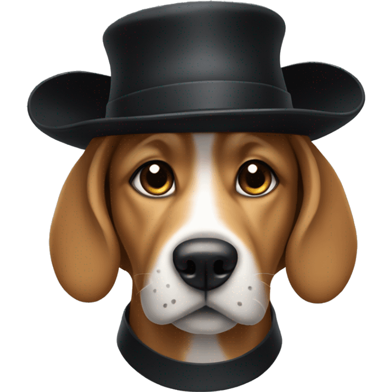 dog with black hat emoji