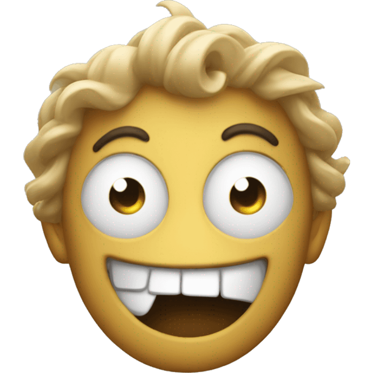 Ironically happy emoji with a spark emoji