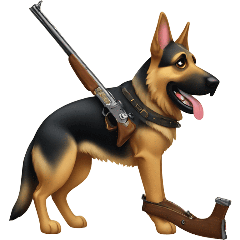 German shepherd with a flintlock  emoji