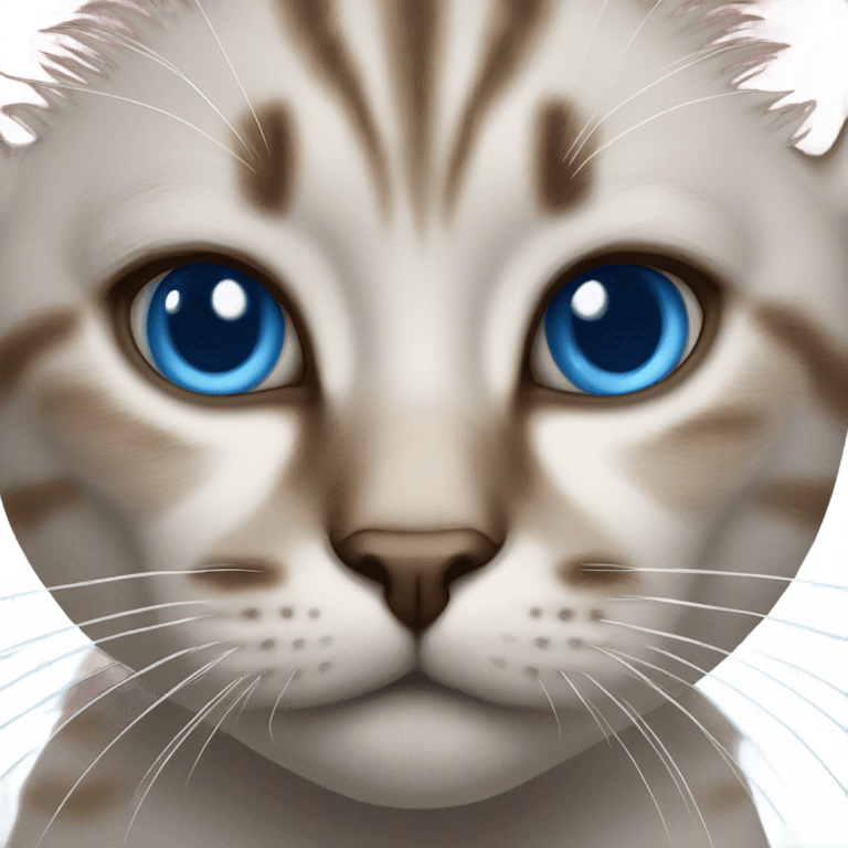 realistic close-up of cat with blue eyes emoji