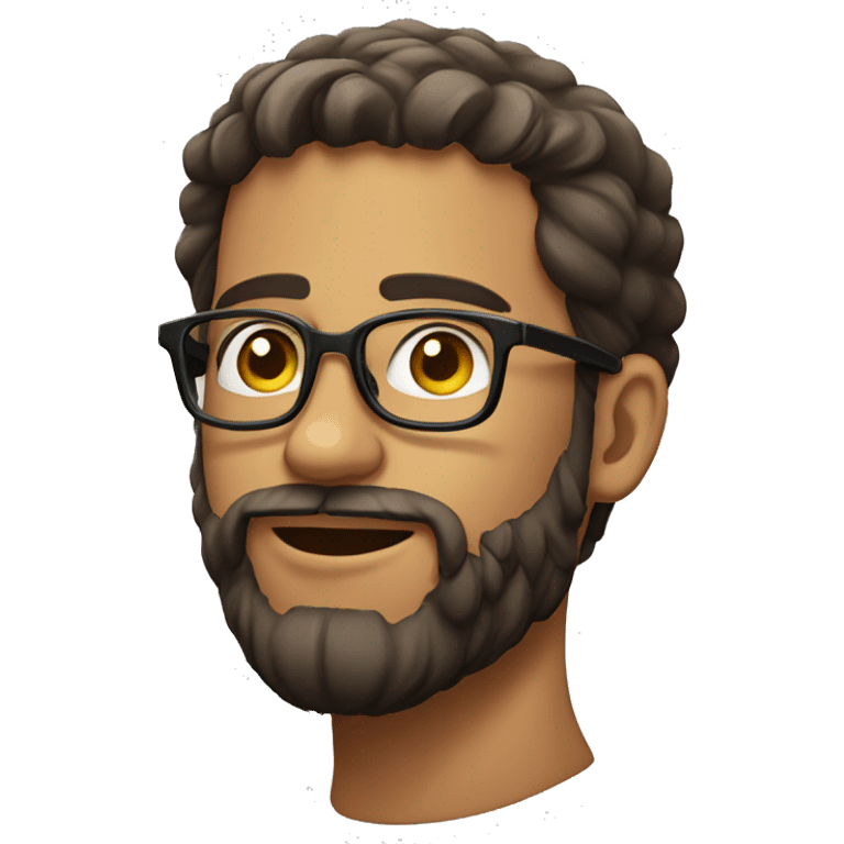 a bearded, bespectacled man in his 20s emoji