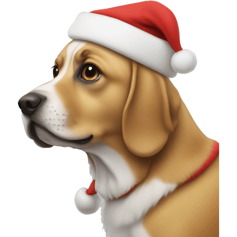 Dog wearing Santa hat  emoji