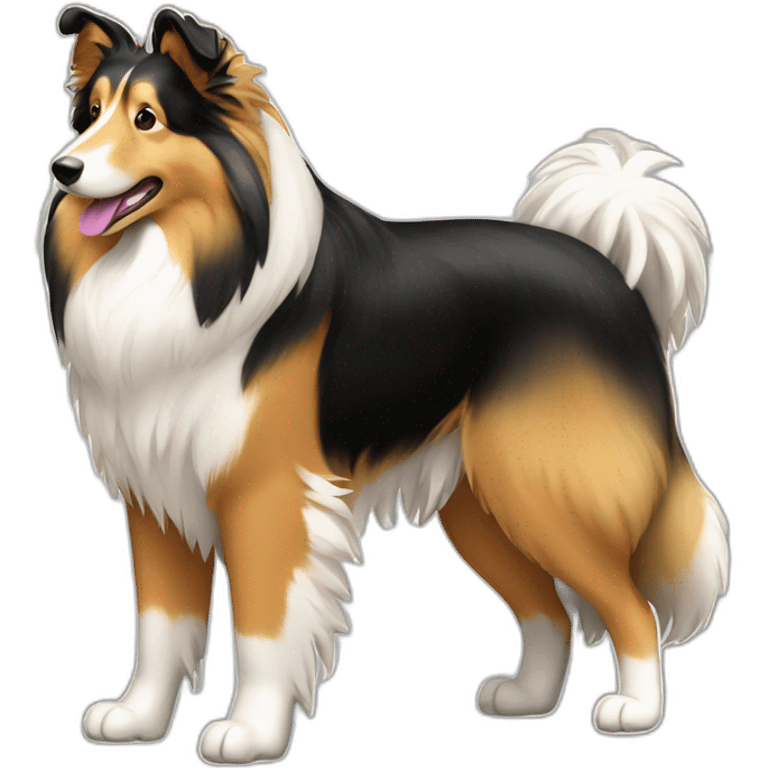 full body sand rough collie emoji