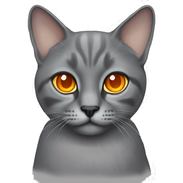 gray lop-eared cat with orange eyes emoji