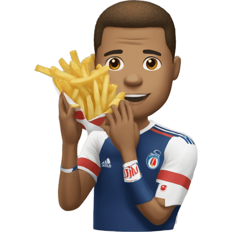 Mbappé qui mange des frites emoji