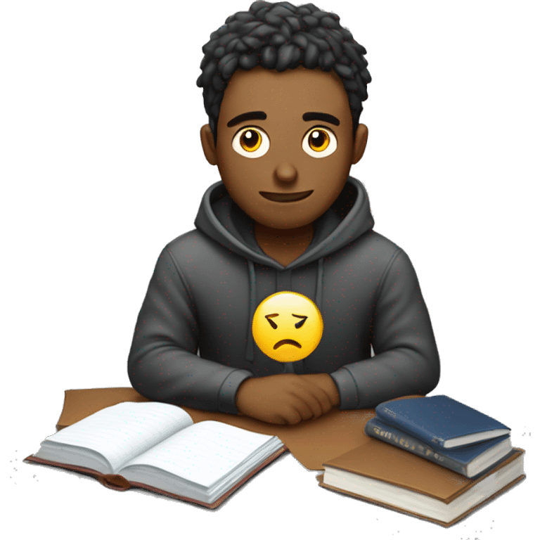 University student, Study hard, lots of assignment deadline, tired, study at Night, using computer  emoji